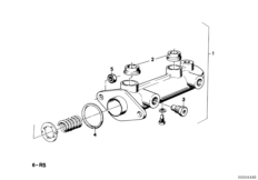 Главный тормозной цилиндр для BMW E12 525 M30 (схема запасных частей)