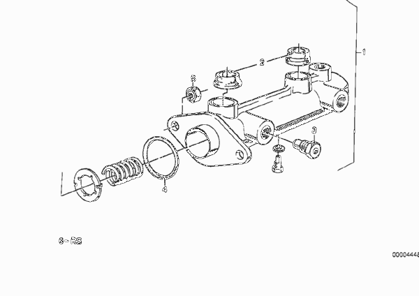 Главный тормозной цилиндр для BMW E12 525 M30 (схема запчастей)