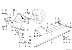 Усилитель тормозов/крепление для BMW E12 518 M10 (схема запасных частей)