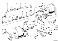 Вакуумный усилитель тормозов для BMW E12 520 M20 (схема запасных частей)