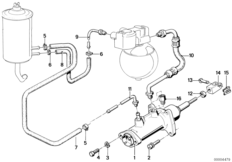 Гидравлический усилитель тормозов для BMW E23 733i M30 (схема запасных частей)