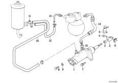 Гидравлический усилитель тормозов для BMW E28 M5 S38 (схема запасных частей)