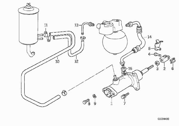 Гидравлический усилитель тормозов для BMW E28 M5 S38 (схема запчастей)