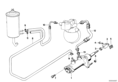 Гидравлический усилитель тормозов для BMW E32 735i M30 (схема запасных частей)