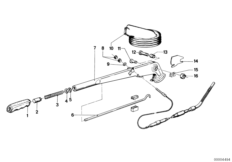 Стояночный тормоз/управление для BMW E12 535i M30 (схема запасных частей)