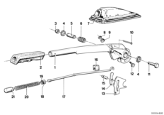 Стояночный тормоз/управление для BMW E23 733i M30 (схема запасных частей)