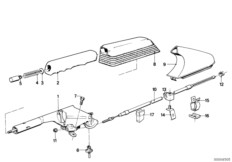 Стояночный тормоз/управление для BMW E30 325i M20 (схема запасных частей)