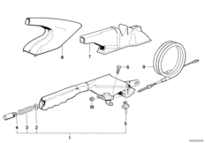 Рычаг стояночного тормоза для BMW E34 525td M51 (схема запасных частей)