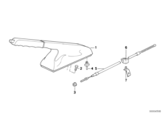 Стояночный тормоз/управление для BMW E30 320i M20 (схема запасных частей)