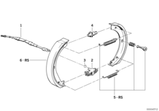 Стояночный тормоз/тормозные колодки для BMW E36 316i M43 (схема запасных частей)