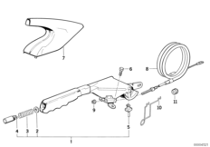 Стояночный тормоз/управление для BMW Z1 Z1 M20 (схема запасных частей)