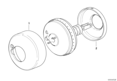 Звукоизоляция вак.усилителя тормозов для BMW E36 318i M40 (схема запасных частей)
