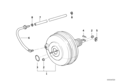 Вакуумный усилитель тормозов для BMW E34 530i M60 (схема запасных частей)