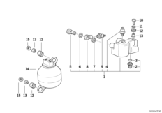 Регулятор давления/пневмоаккумулятор для BMW E32 730iL M60 (схема запасных частей)