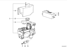 ЭБУ антиблокировочной системы для BMW E34 525ix M50 (схема запасных частей)