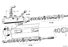 Главный тормозной цилиндр для BMW E12 528 M30 (схема запасных частей)