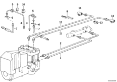 Трубопровод тормозного привода c ABS Пд для BMW E32 730i M30 (схема запасных частей)