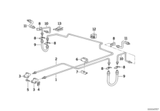 Трубопровод тормозного привода c ABS Зд для BMW E34 520i M20 (схема запасных частей)