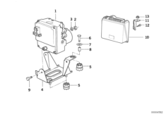 ЭБУ антиблокировочной системы для BMW E34 525i M50 (схема запасных частей)
