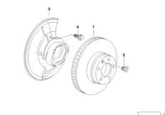 Диск тормозного механизма перед.колеса для BMW E38 740i M62 (схема запасных частей)