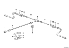 Трубопровод тормозного привода c ABS Зд для BMW E38 740i M60 (схема запасных частей)
