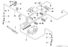 Трубопровод тормозн.привода Пд ABS/ASC+T для BMW Z3 Z3 2.8 M52 (схема запасных частей)