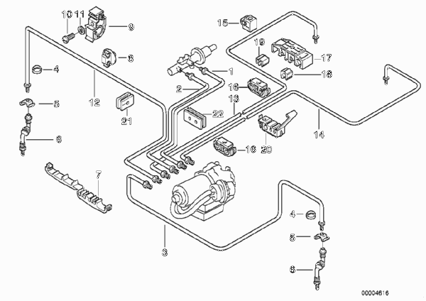 Трубопровод тормозн.привода Пд ABS/ASC+T для BMW Z3 Z3 2.8 M52 (схема запчастей)
