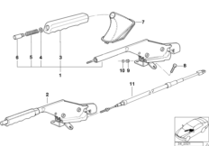 Рычаг стояночного тормоза для BMW Z3 Z3 2.2i M54 (схема запасных частей)