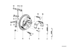 Тормозной механизм переднего колеса для BMW 2476 R75/5 0 (схема запасных частей)