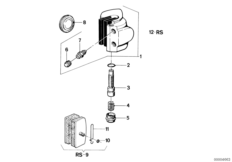 Суппорт тормозного механизма Пд для BMW 2474 R 100 /7T 0 (схема запасных частей)