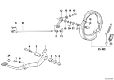 Барабанный тормозной механизм задн.кол. для MOTO K569 K 75 85 (0562,0571) 0 (схема запасных частей)