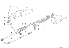 Антиблокировочная система (ABS) для BMW K569 K 75 RT (0565,0573) 0 (схема запасных частей)