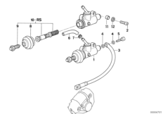 Главный тормозной цилиндр Зд для MOTO 89V1 K 100 RS (0523,0533) 0 (схема запасных частей)