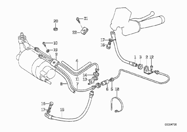 Трубопровод тормозной системы c ABS I Пд для BMW 89V2 K 1100 RS (0522,0532) 0 (схема запчастей)