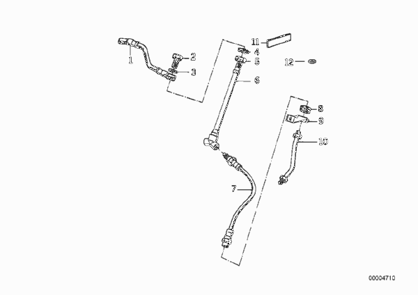 Трубопровод тормозного привода Пд для BMW K569 K 75 S (0563,0572) 0 (схема запчастей)