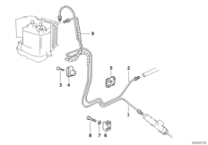 Трубопровод тормозного привода c ABS Зд для MOTO 259S R 1100 RS 93 (0411,0416) 0 (схема запасных частей)