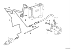 Трубопровод тормозного привода c ABS Зд для BMW 89V2 K 1100 RS (0522,0532) 0 (схема запасных частей)