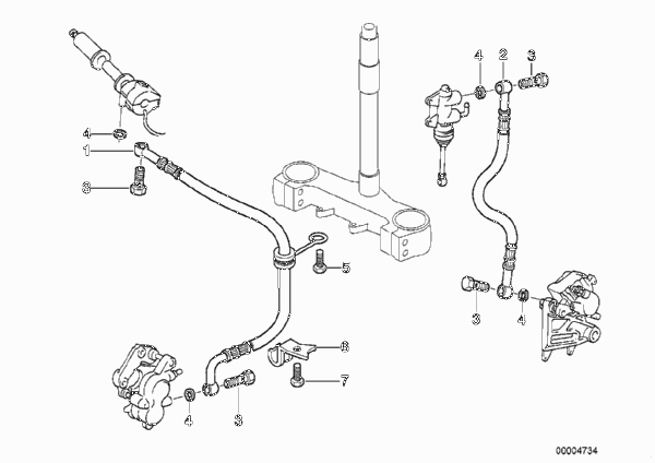 Трубопровод тормозного привода для BMW E169 F 650 ST 97 (0163,0168) 0 (схема запчастей)