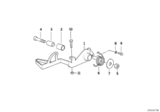 Педаль тормоза для BMW R21 R 1150 GS 00 (0415,0495) 0 (схема запасных частей)