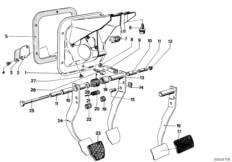 Педаль для BMW E12 525 M30 (схема запасных частей)