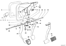 Педаль/выключатель стоп-сигналов для BMW E12 528i M30 (схема запасных частей)