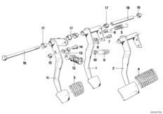 Педаль для BMW E23 733i M30 (схема запасных частей)