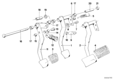 Педаль для BMW E23 735i M30 (схема запасных частей)
