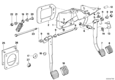 Педаль/выключатель стоп-сигналов для BMW E28 528i M30 (схема запасных частей)