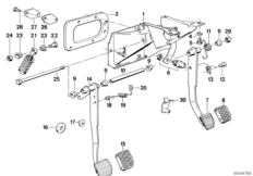 Педаль/выключатель стоп-сигналов для BMW E28 518i M10 (схема запасных частей)