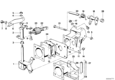 Педальный механизм/направляющие рычаги для BMW E28 M535i M30 (схема запасных частей)