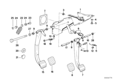 Педаль/выключатель стоп-сигналов для BMW E28 520i M20 (схема запасных частей)