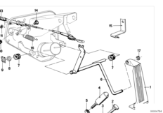 Привод педали акселератора/тросик для BMW E12 520 M20 (схема запасных частей)