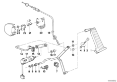 Привод педали акселератора/датчик полож. для BMW E34 525tds M51 (схема запасных частей)