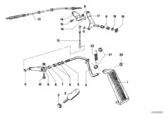 Привод педали акселератора/тросик для BMW E12 520 M20 (схема запасных частей)